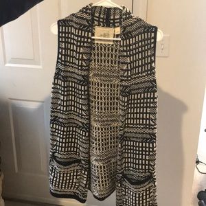 Knit Black and White Vest